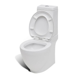 Ensemble de toilette et bidet sur pied Blanc Céramique