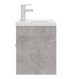 Armoire d'évier avec lavabo intégré Gris béton Aggloméré