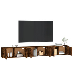 Meubles TV muraux 3 pcs chêne fumé 100x34,5x40 cm