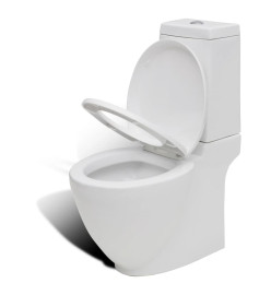 Ensemble de toilette et bidet sur pied Blanc Céramique