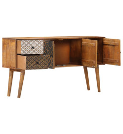 Buffet avec motif imprimé 130x30x70 cm Bois de manguier massif