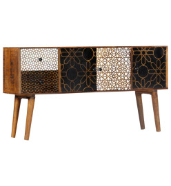 Buffet avec motif imprimé 130x30x70 cm Bois de manguier massif