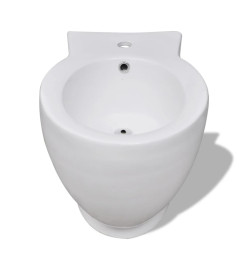 Ensemble de toilette et bidet sur pied Blanc Céramique