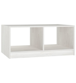 Table basse Blanc 75x50x33,5 cm Bois de pin massif