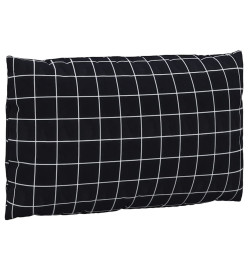 Coussins de palette 3 pcs motif à carreaux noir tissu Oxford