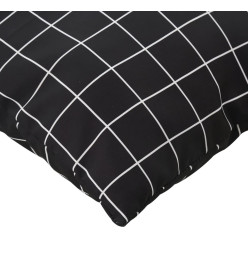 Coussins de palette 3 pcs motif à carreaux noir tissu Oxford