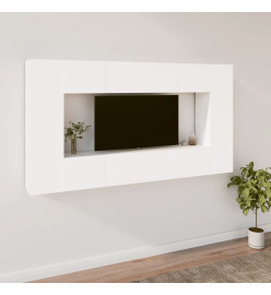 Ensemble de meubles TV 8 pcs Blanc Bois d'ingénierie