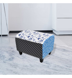 Repose-pied Design avec patchwork Bleu et blanc