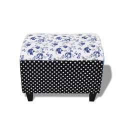 Repose-pied Design avec patchwork Bleu et blanc