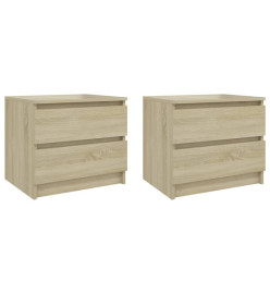 Tables de chevet 2 pcs Chêne sonoma 50x39x43,5 cm Aggloméré