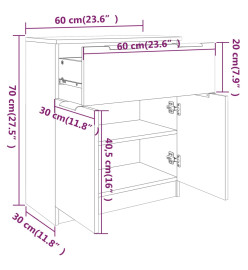 Buffet Sonoma gris 60x30x70 cm Bois d'ingénierie