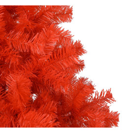 Arbre de Noël artificiel pré-éclairé et boules rouge 120 cm PVC