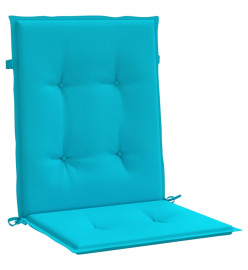 Coussins de chaise à dossier bas 4 pcs turquoise tissu