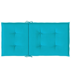 Coussins de chaise à dossier bas 4 pcs turquoise tissu