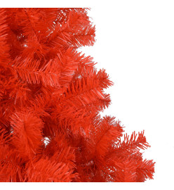 Arbre de Noël artificiel pré-éclairé et boules rouge 150 cm PVC