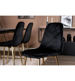 Venture Home Chaises à manger lot de 2 Polar velours noir et laiton