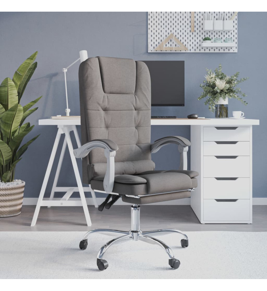 Fauteuil de massage inclinable de bureau Taupe Tissu