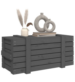 Boîte de rangement Gris 91x40,5x42 cm Bois massif de pin