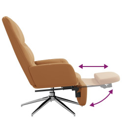 Chaise de relaxation avec repose-pied Taupe Similicuir daim