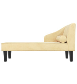 Chaise longue avec traversin crème velours