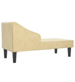 Chaise longue avec traversin crème velours