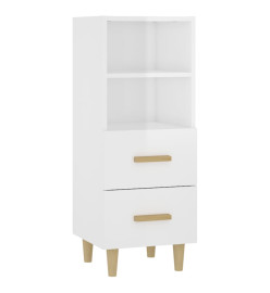 Buffet Blanc brillant 34,5x34x90 cm Bois d'ingénierie