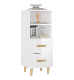 Buffet Blanc brillant 34,5x34x90 cm Bois d'ingénierie