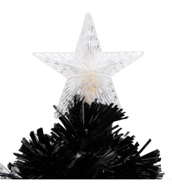 Sapin de Noël et flocons de neige LED Noir 64 cm Fibre optique