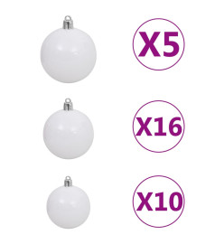 Sapin de Noël artificiel LED et flocons de neige 210 cm PVC PE