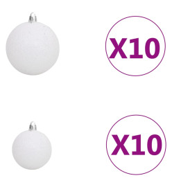 Sapin de Noël artificiel LED et flocons de neige 210 cm PVC PE