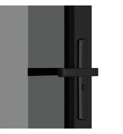 Porte intérieure 76x201,5 cm Noir Verre ESG et aluminium