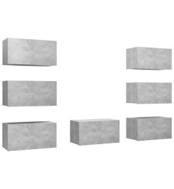 Meubles TV 7 pcs Gris béton 30,5x30x60 cm Aggloméré