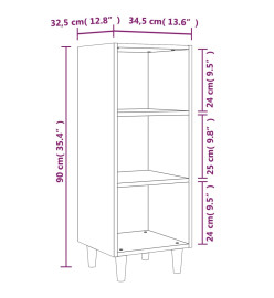 Buffet Blanc 34,5x32,5x90 cm Bois d'ingénierie