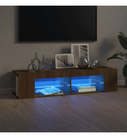 Meuble TV avec lumières LED chêne marron 135x39x30 cm