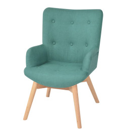 Fauteuil avec repose-pied Vert Tissu