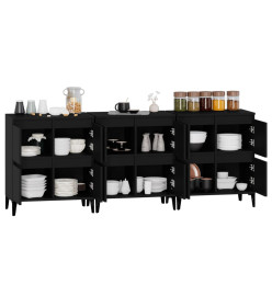 Buffets 3 pcs noir 60x35x70 cm bois d'ingénierie