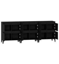 Buffets 3 pcs noir 60x35x70 cm bois d'ingénierie