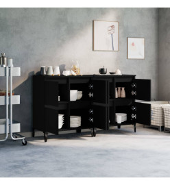 Buffets 2 pcs noir 60x35x70 cm bois d'ingénierie