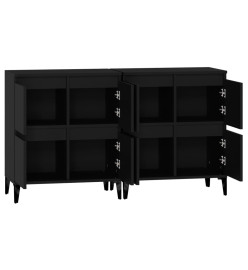 Buffets 2 pcs noir 60x35x70 cm bois d'ingénierie