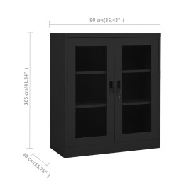 Armoire de bureau Anthracite 90x40x105 cm Acier