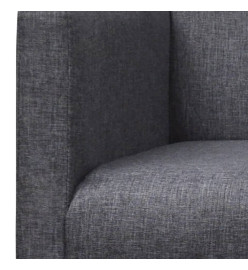 Banc avec coussin rembourré tissu hévéa gris foncé