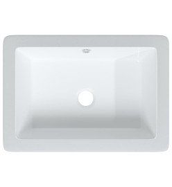 Évier salle de bain blanc 46,5x35x18 cm rectangulaire céramique