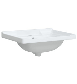 Évier de salle de bain blanc 61x48x23cm rectangulaire céramique