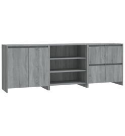 Buffets 3 pcs Sonoma gris Bois d'ingénierie