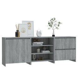 Buffets 3 pcs Sonoma gris Bois d'ingénierie