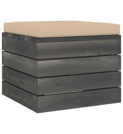Repose-pieds palette de jardin 2 pcs avec coussins Bois de pin