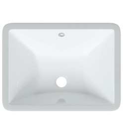 Évier de salle de bain blanc rectangulaire céramique