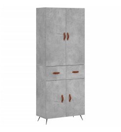 Buffet haut Gris béton 69,5x34x180 cm Bois d'ingénierie