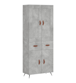 Buffet haut Gris béton 69,5x34x180 cm Bois d'ingénierie