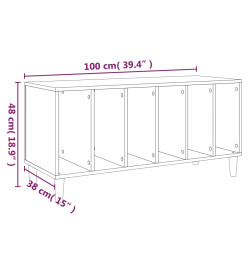 Armoire à disques blanc brillant 100x38x48 cm bois d'ingénierie